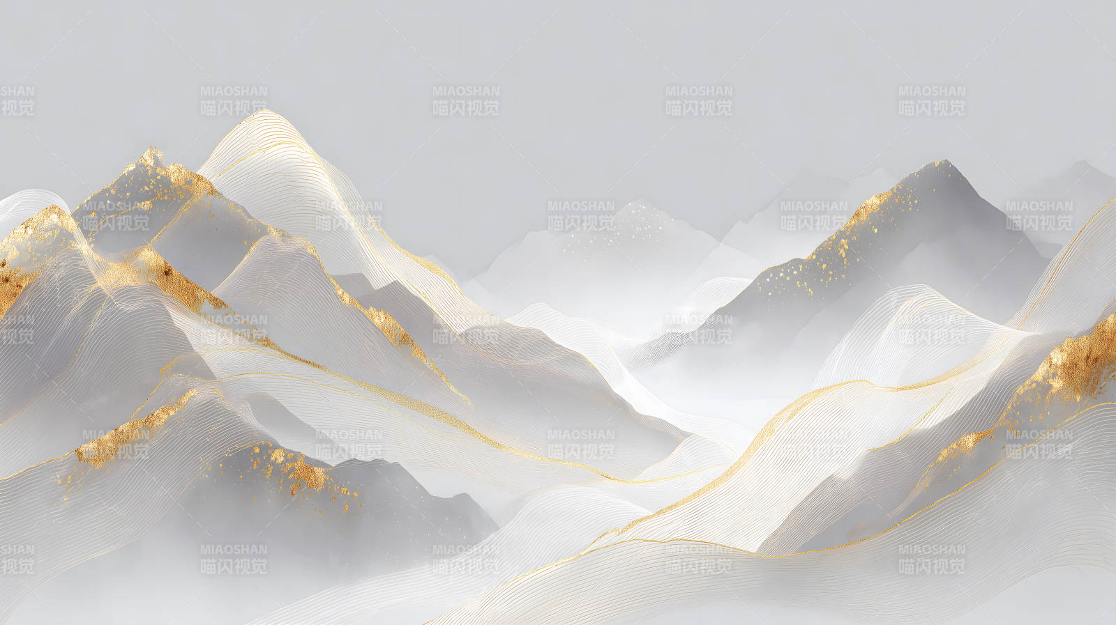 山水金饰抽象风景-图片