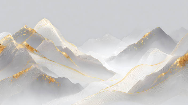 山水金飾抽象風景-圖片