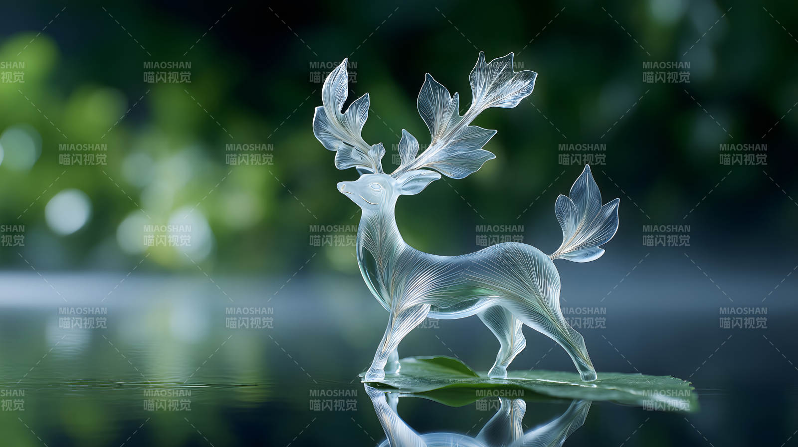 水晶精靈駐足湖面-圖片