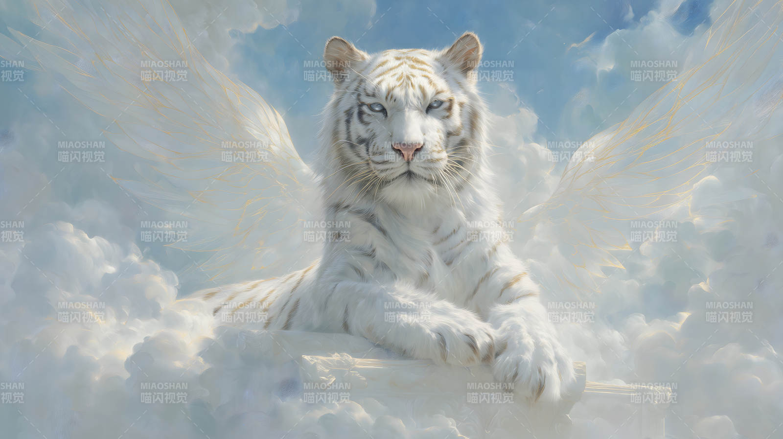 白虎翱翔云端守护人间-图片