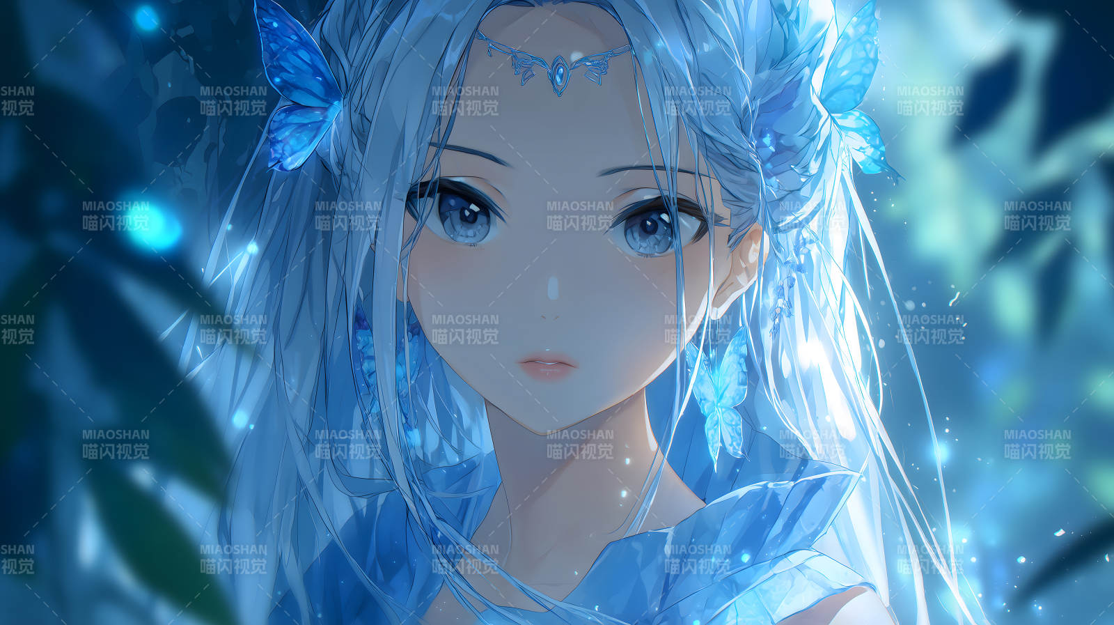 藍(lán)色精靈少女唯美頭像圖片