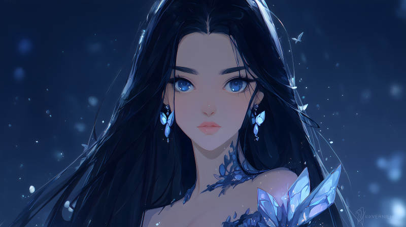 冰雪美人凝視-圖片