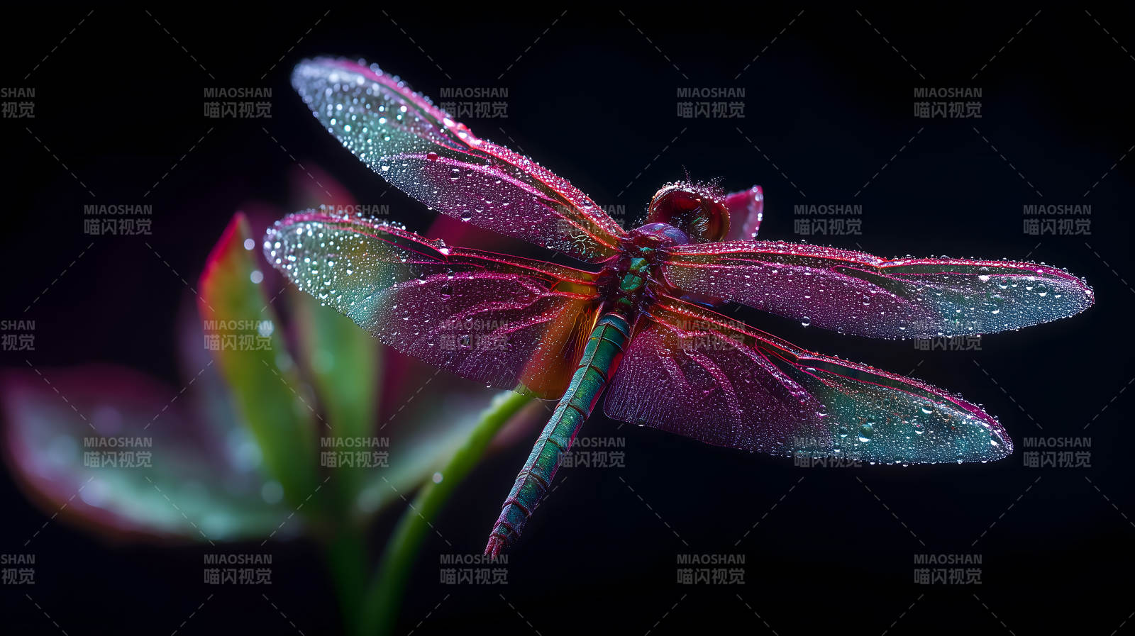 蜻蜓晶莹剔透特写-图片