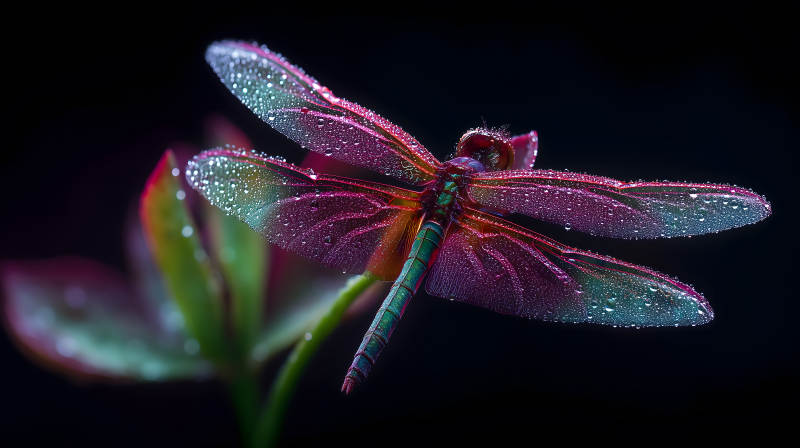 蜻蜓晶莹剔透特写-图片