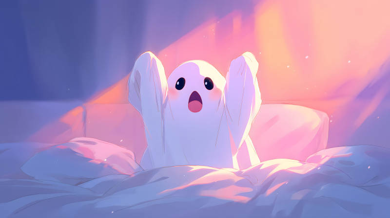 可爱小幽灵醒来-图片