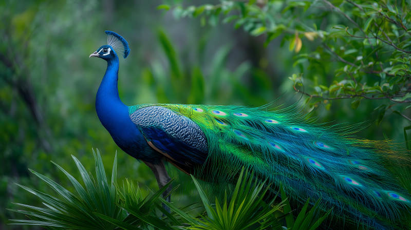 华丽孔雀展示美丽-图片