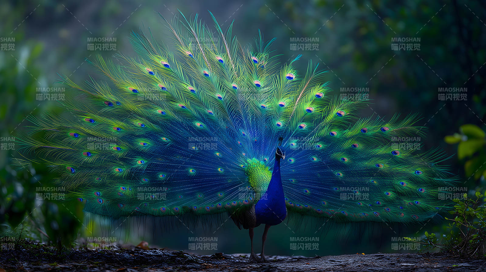 孔雀开屏炫丽景象-图片