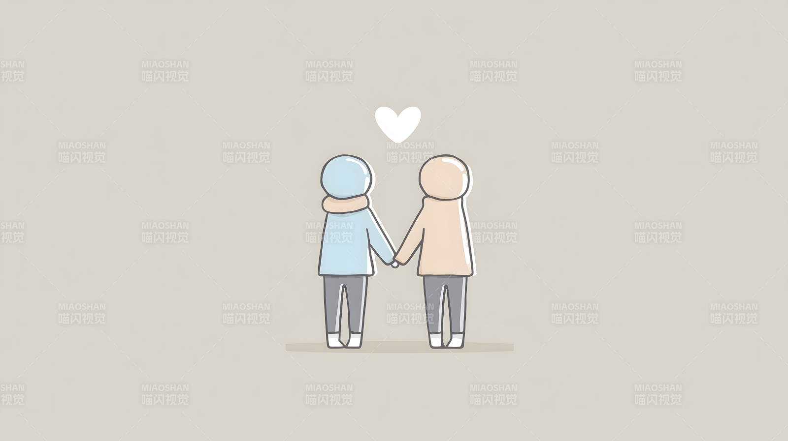 相爱的人手牵手-图片