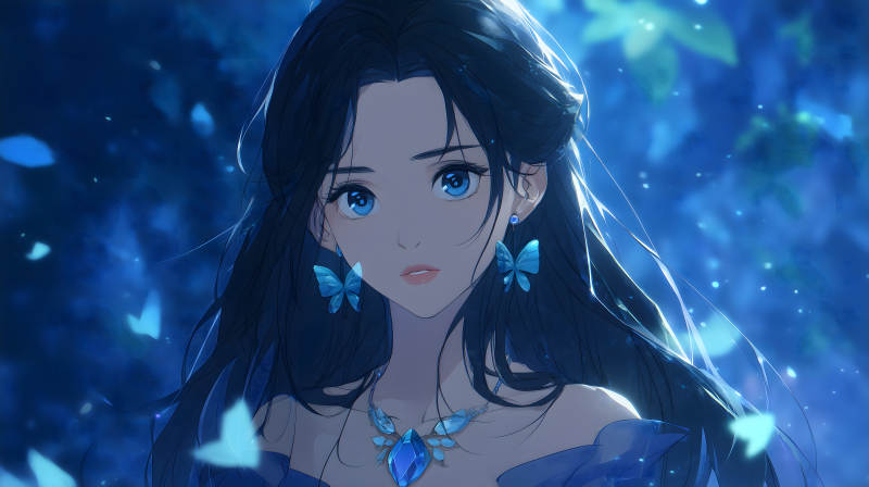 蓝瞳少女梦幻之境-图片