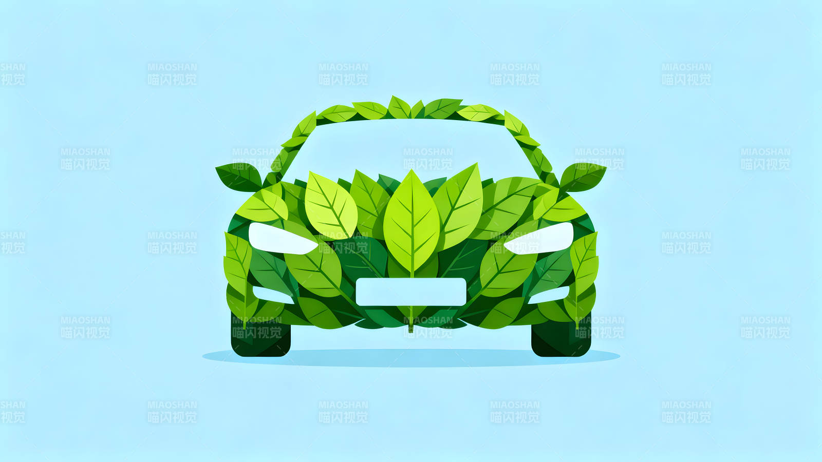 环保汽车概念图绿色出行-图片