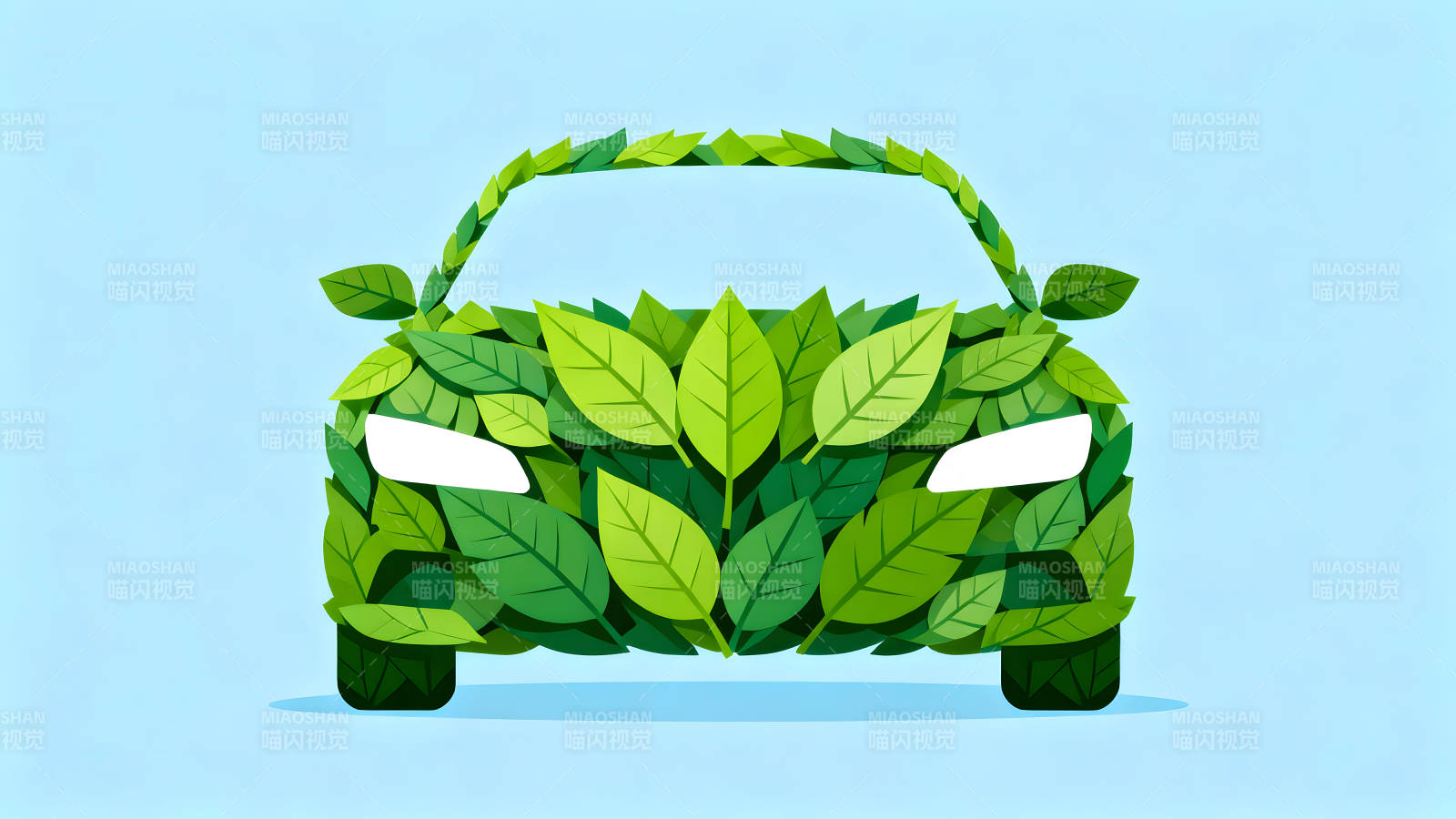 环保汽车概念图叶子包裹汽车-图片