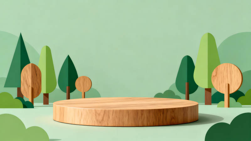 森林木质展示台简约背景-图片
