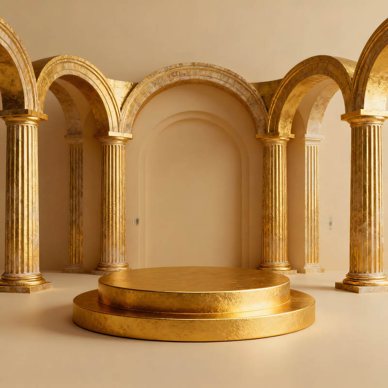 金碧辉煌的拱门和柱子-图片