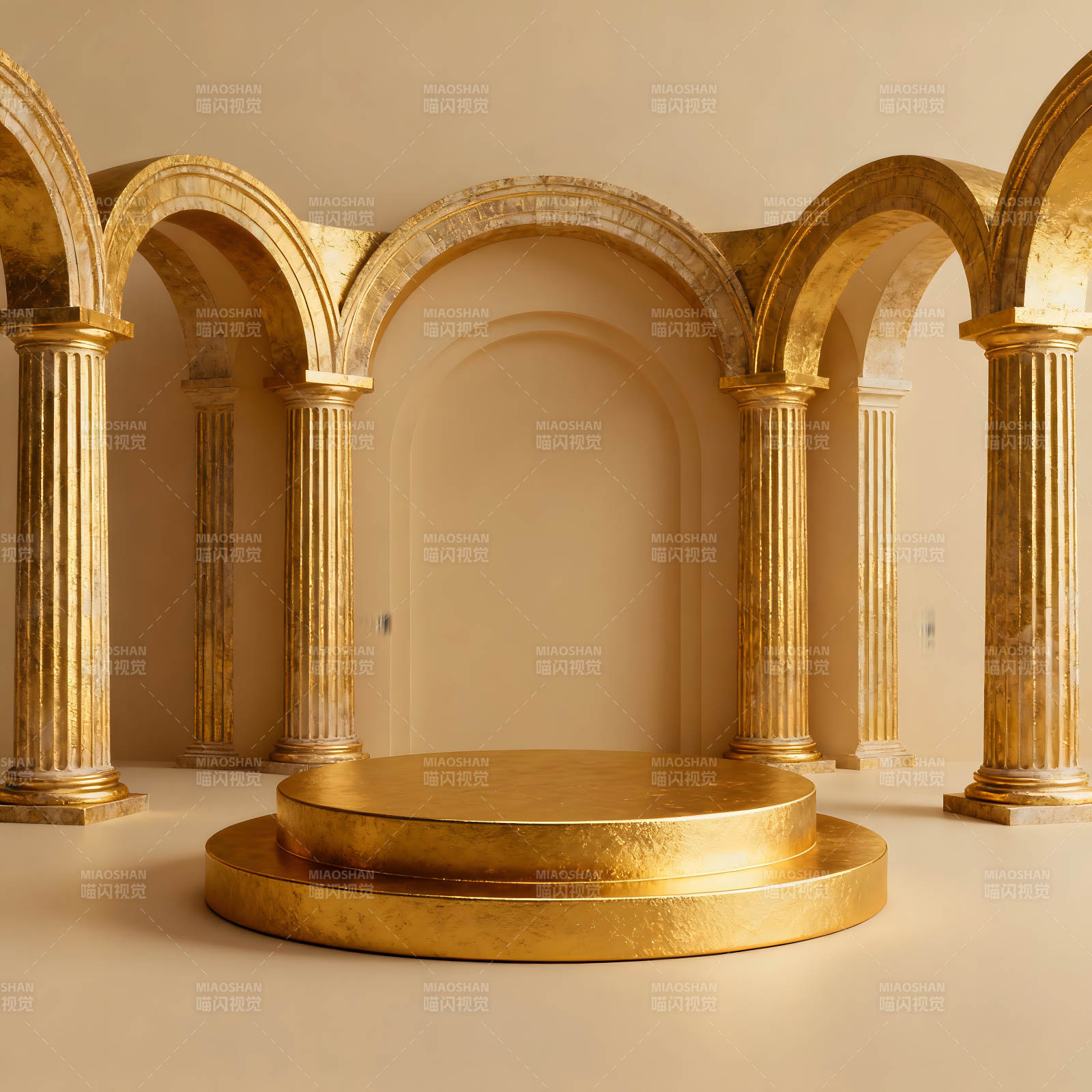 金碧辉煌的拱门和柱子-图片