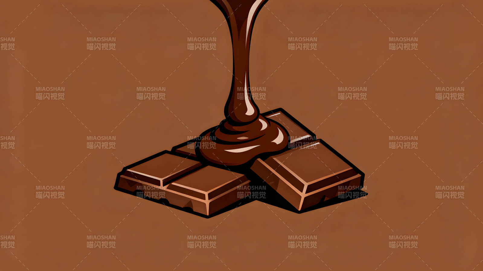 巧克力融化特写-图片