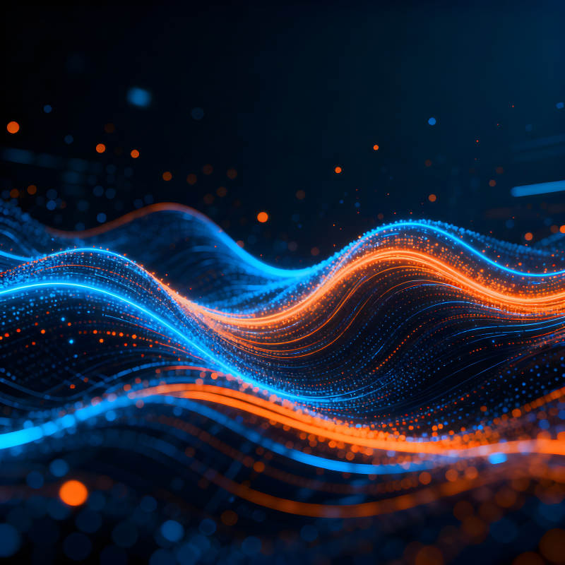 藍色橙色光線抽象藝術-圖片