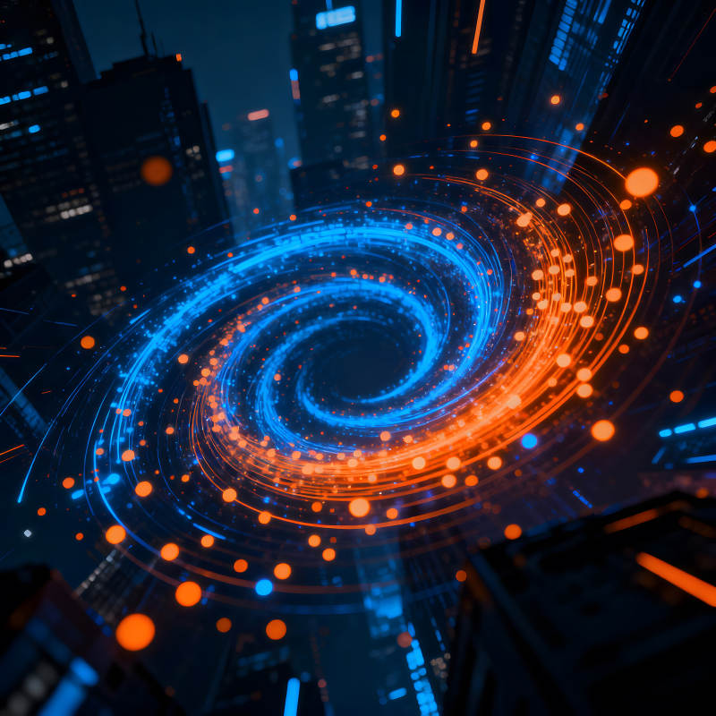 城市上空的能量漩涡-图片