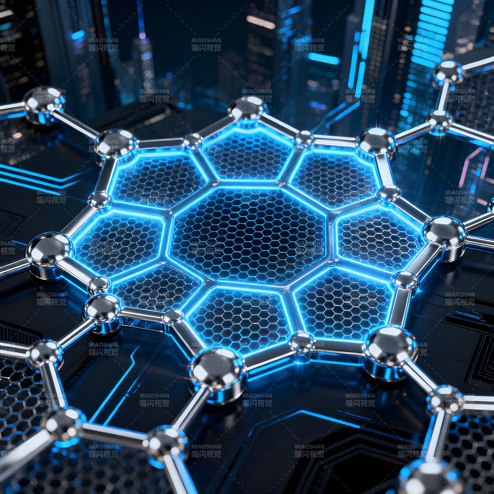 未来科技感数字连接网络-图片