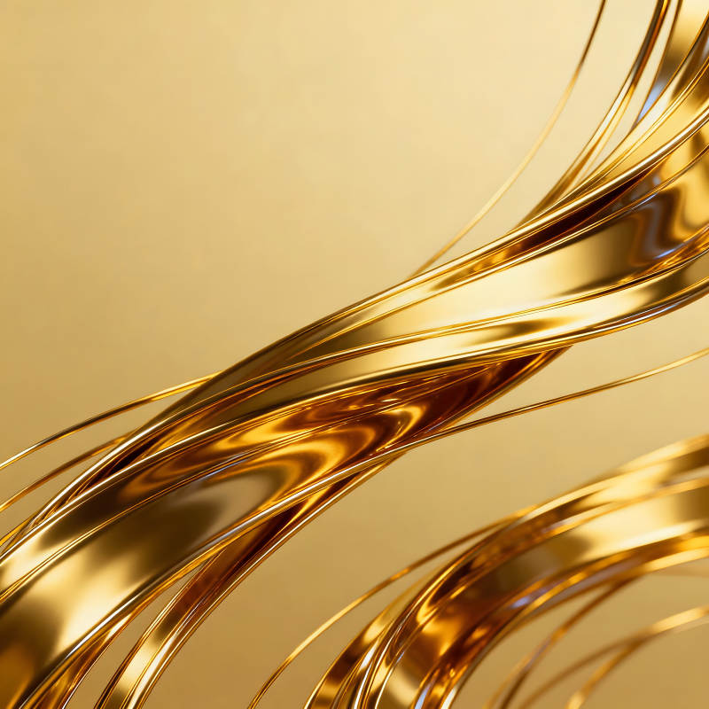 金色丝带在阳光下闪耀-图片