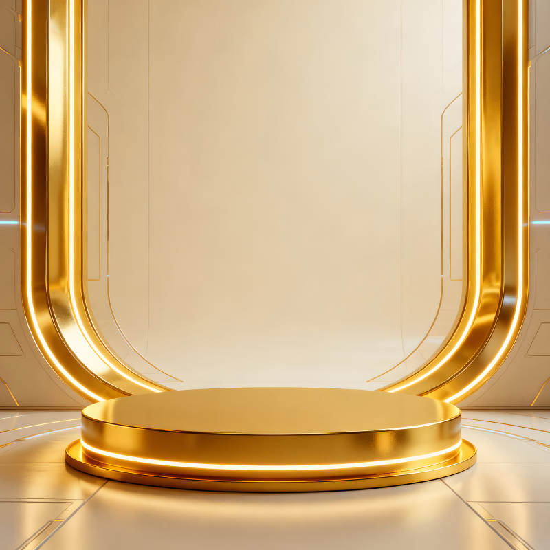 金色未来主义展台-图片