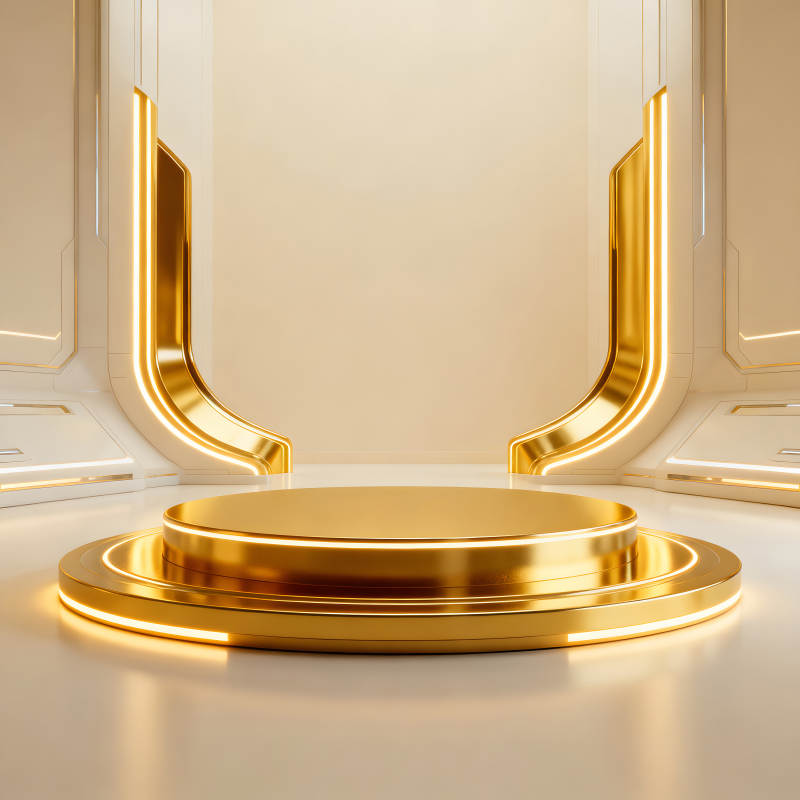 金色未来主义展示台-图片