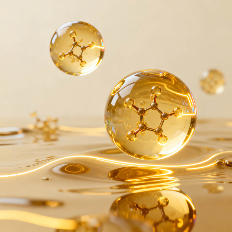 悬浮金色液滴分子结构-图片