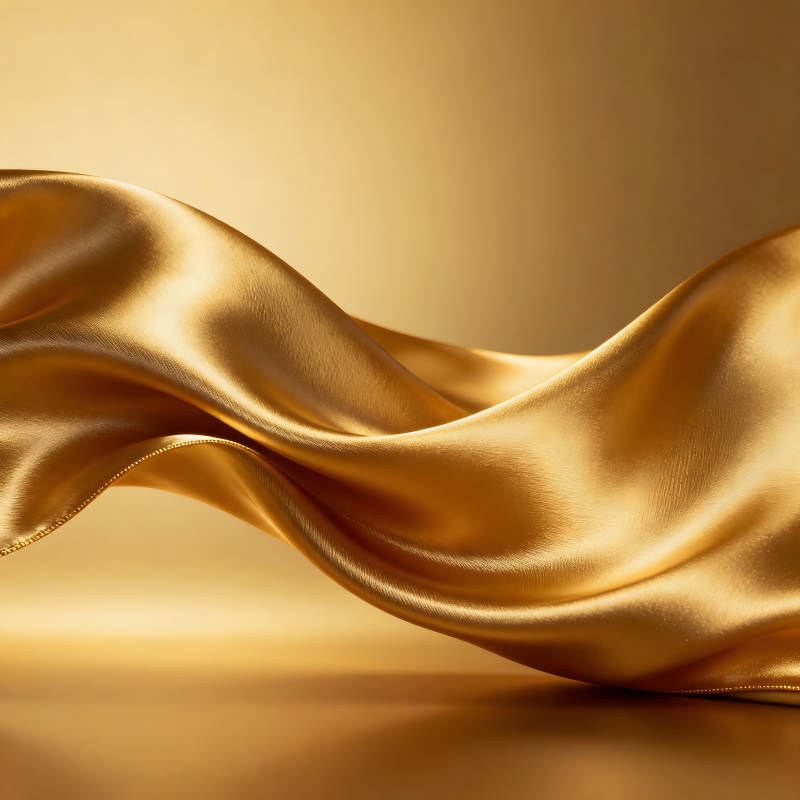 金光闪耀的丝绸在空中飘荡-图片