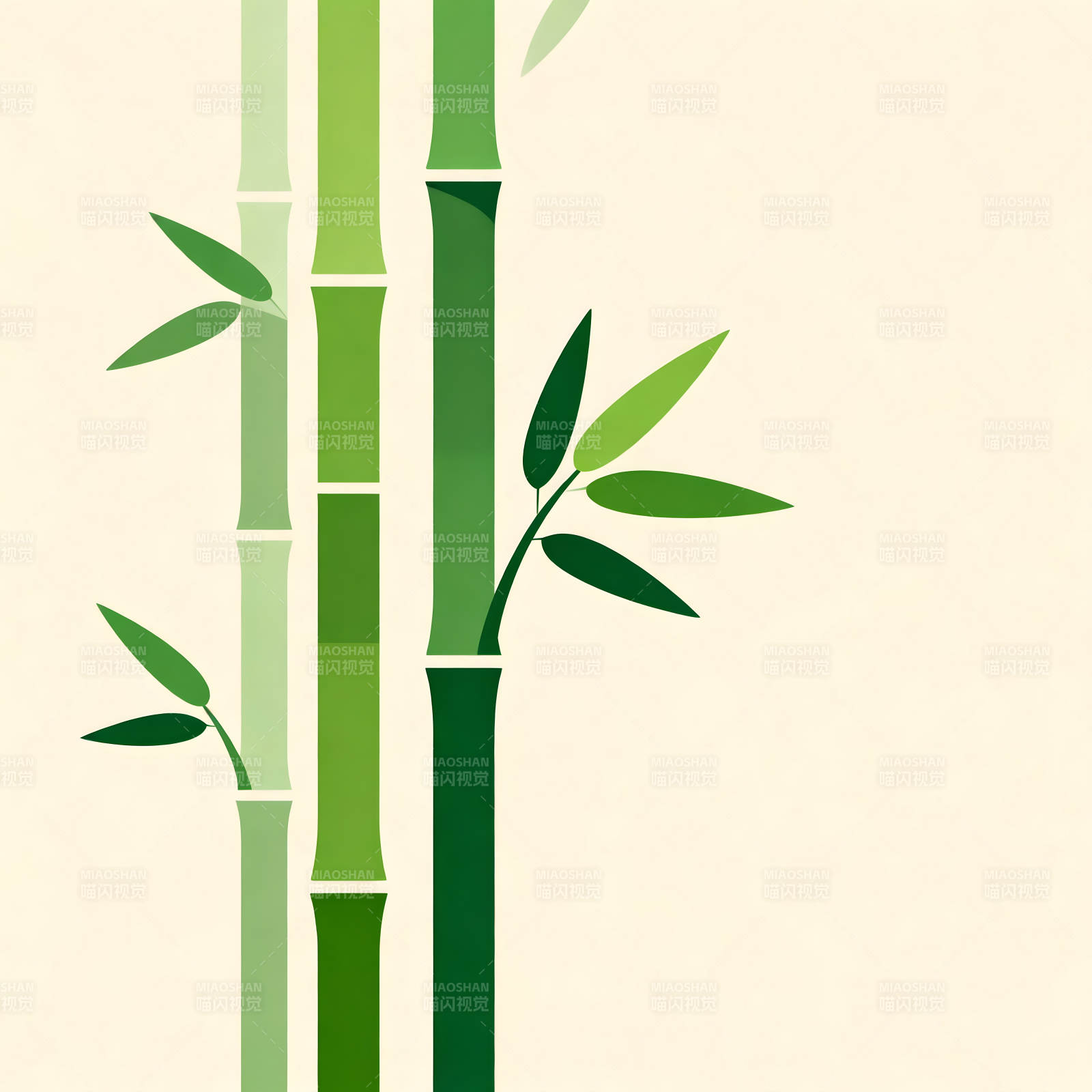 竹子绿色简约风格图-图片