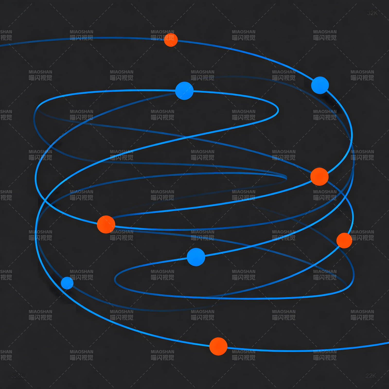 抽象线条与圆形构成图像图片
