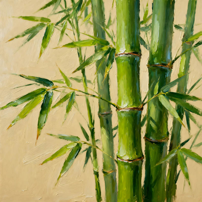 竹林绘画绿意盎然生机勃勃-图片