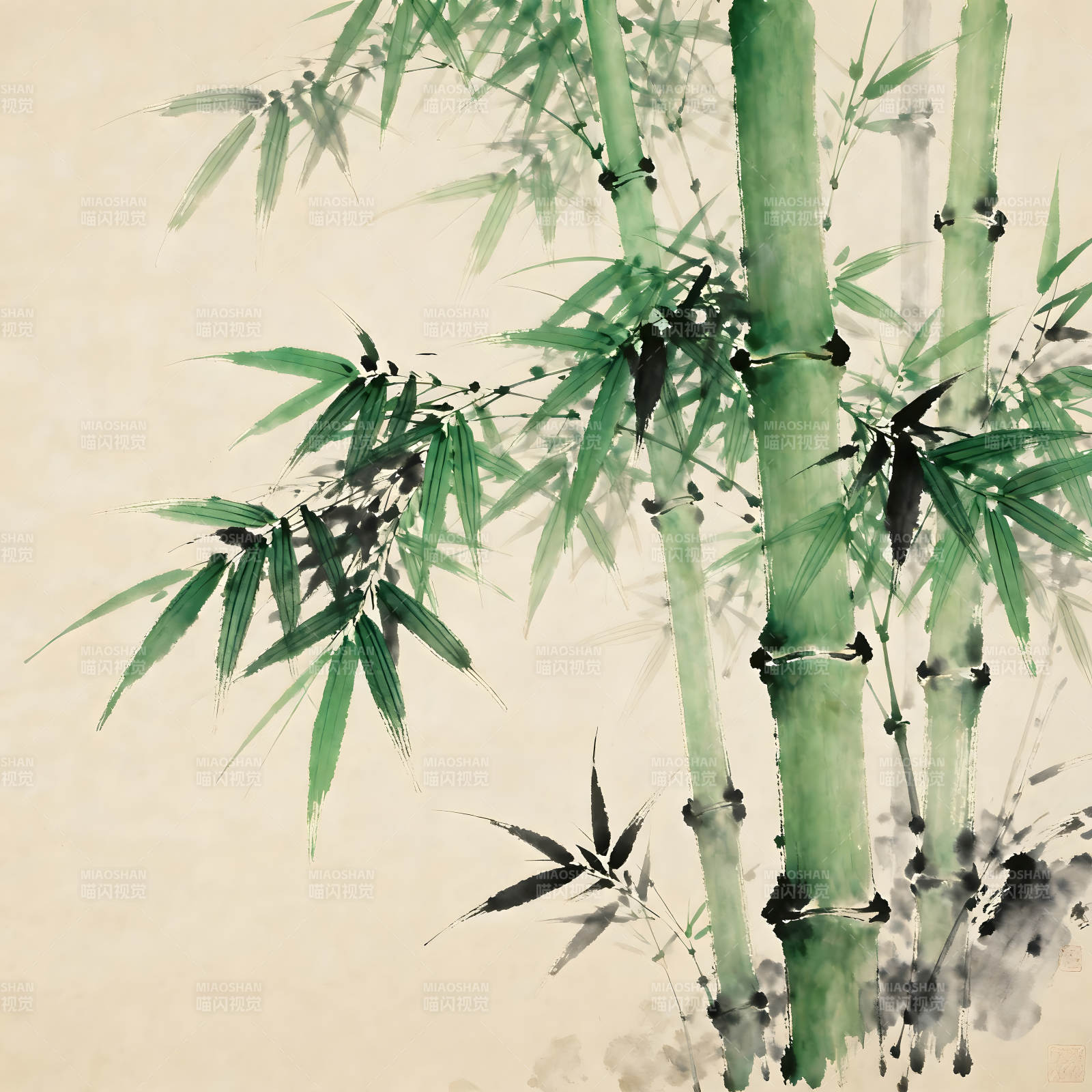 水墨竹林意境優(yōu)美-圖片