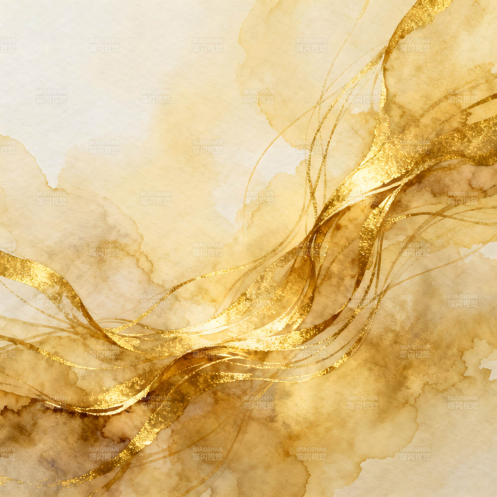 金箔水彩抽象畫-圖片