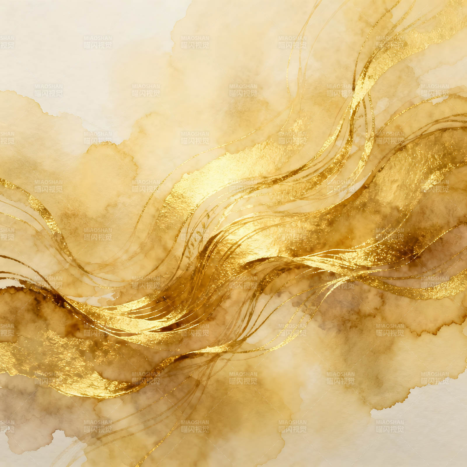 金色水彩抽象艺术图片