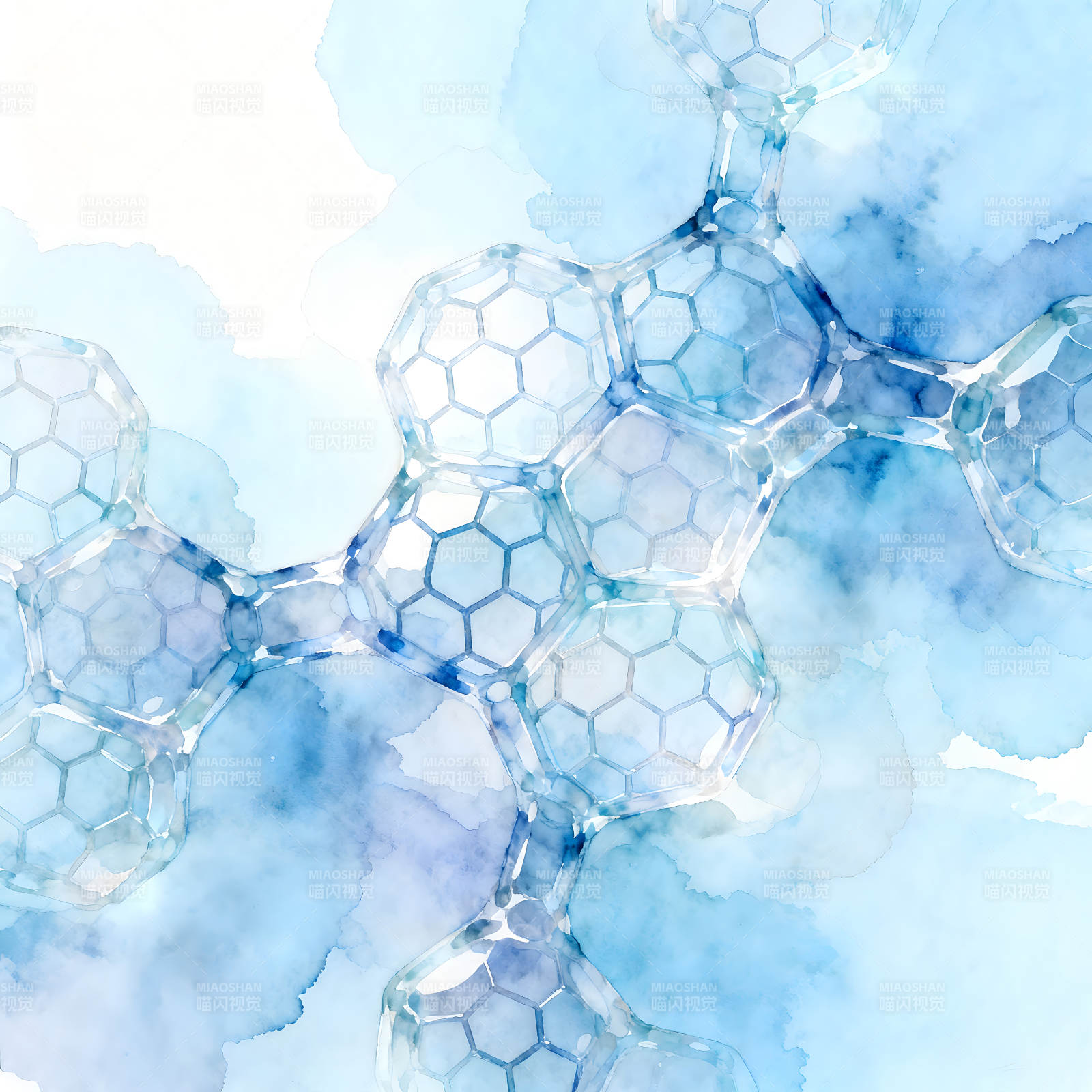 水彩分子結構圖案-圖片