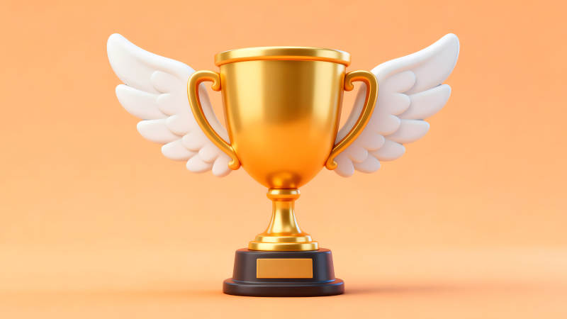 金色奖杯生动展示胜利-图片