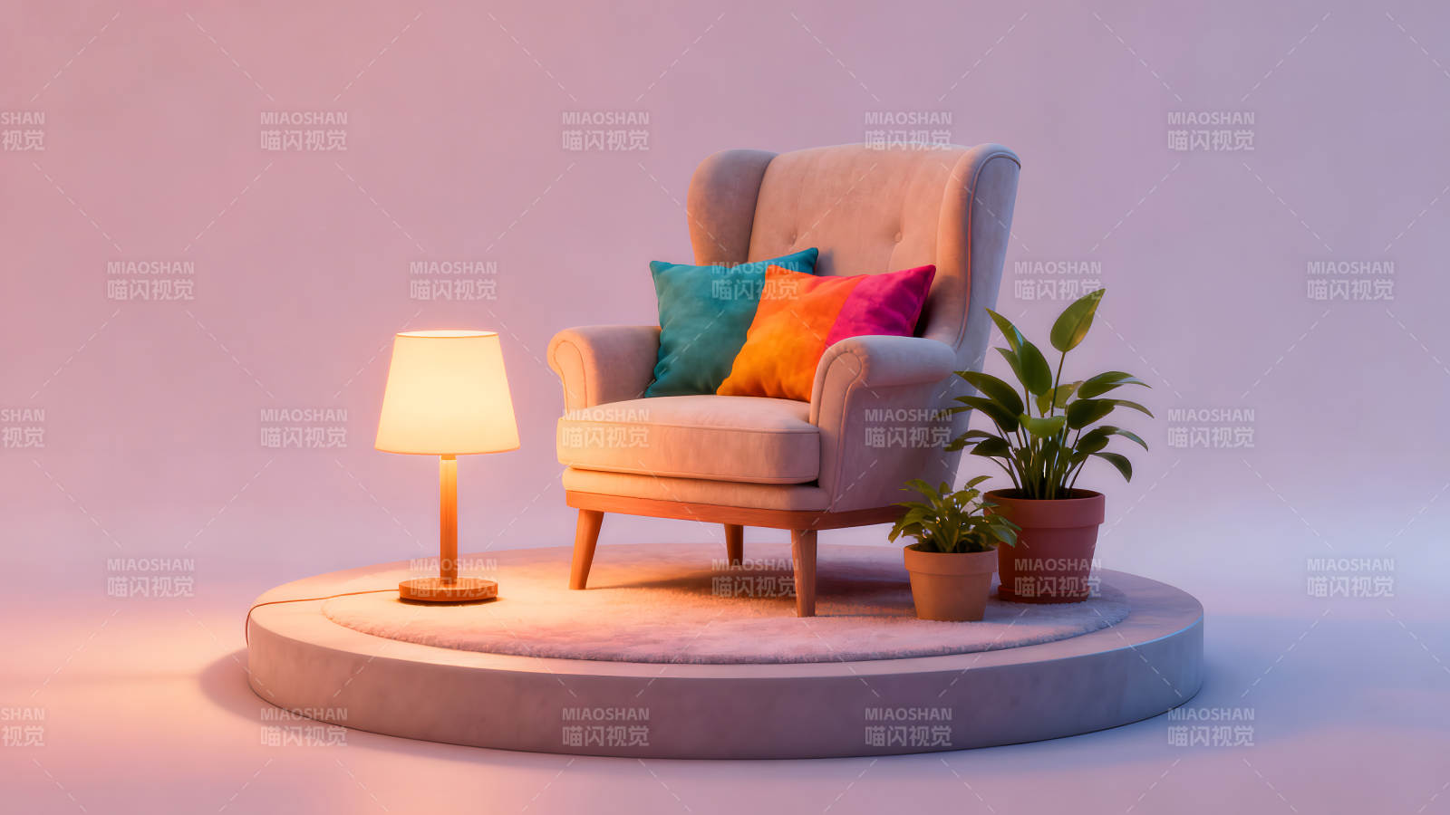 舒适的椅子与植物的温馨室内图片