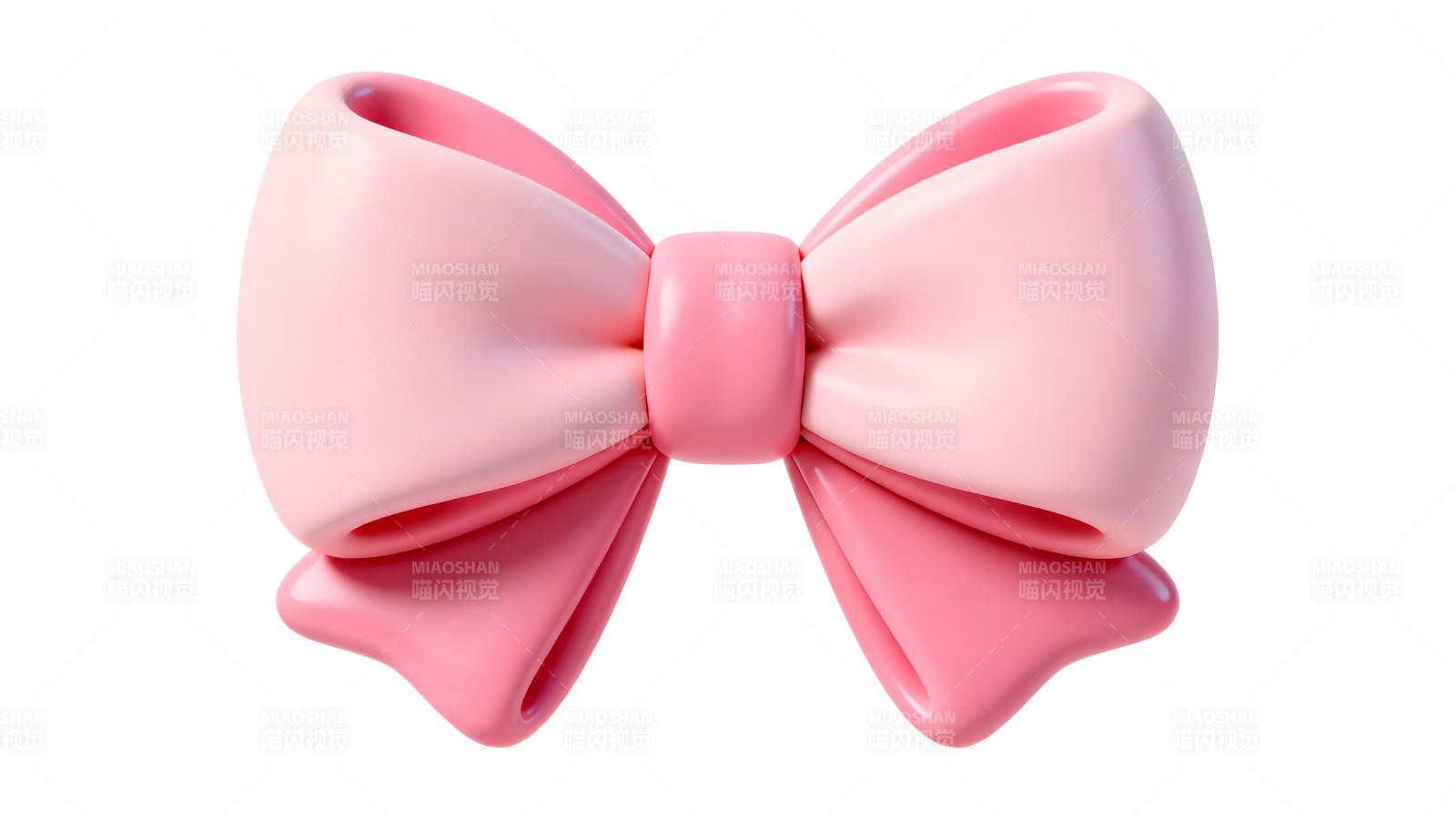 粉色蝴蝶结特写3D渲染-图片