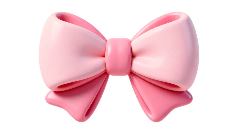 粉色蝴蝶結(jié)特寫3D渲染-圖片