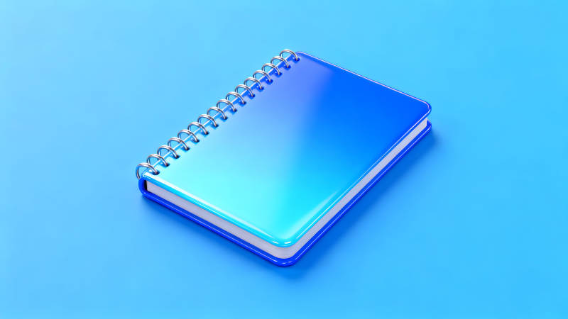 蓝色笔记本特写简洁干净图片