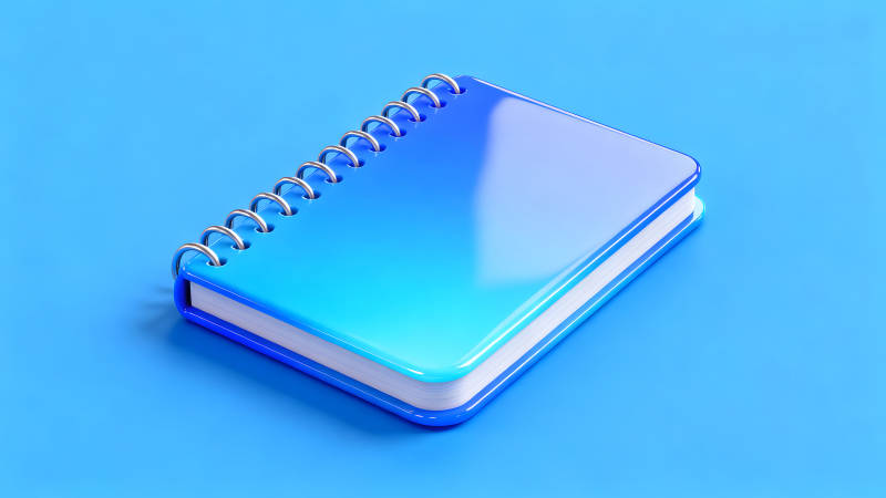 蓝色的笔记本简约风格-图片