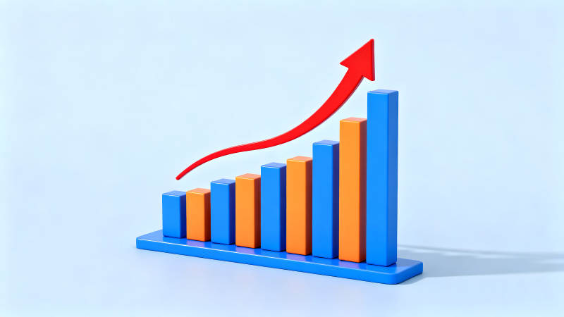 增长的图表和上升的箭头-图片