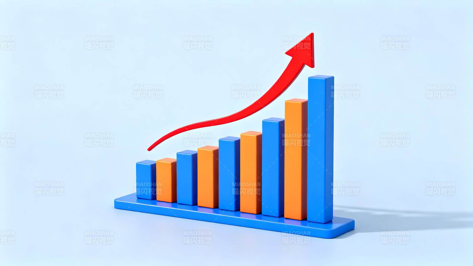 增长的图表和上升的箭头-图片