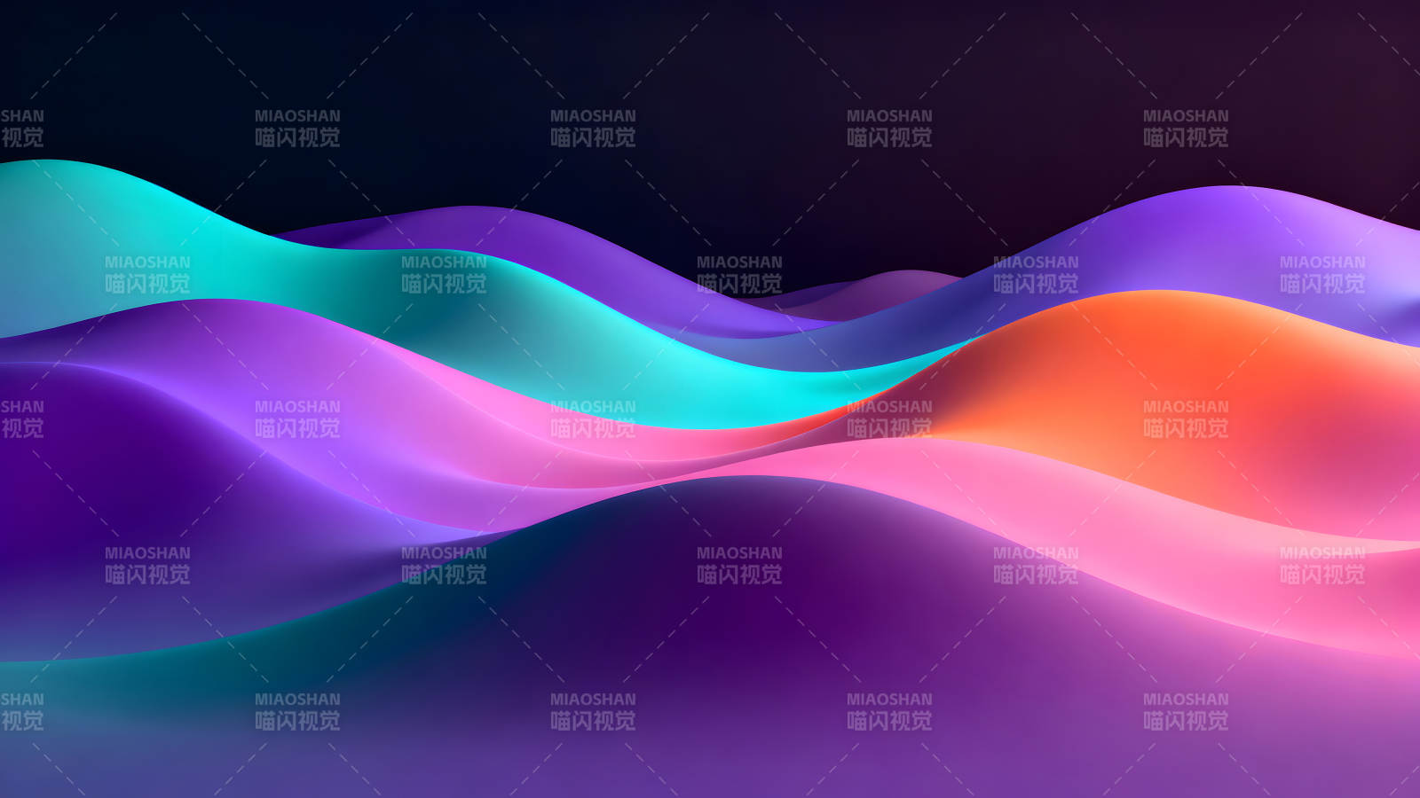 抽象彩色波浪背景呈现流畅的几何形状-图片