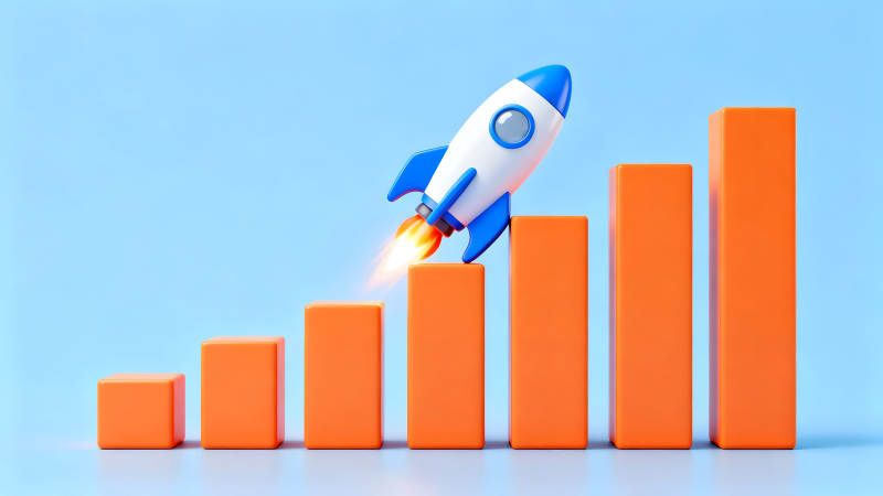 火箭升空?qǐng)D表增長(zhǎng)象征-圖片