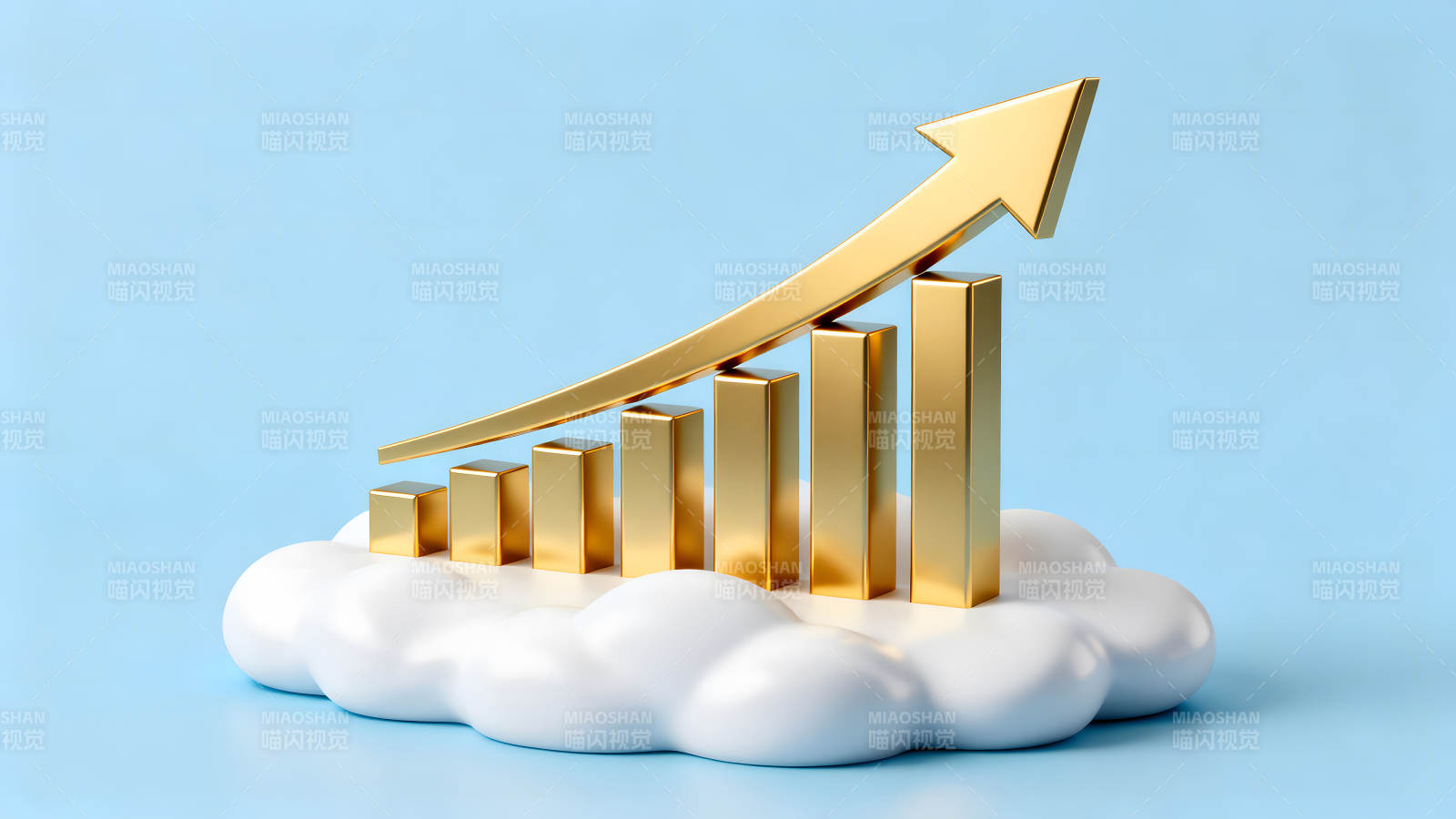 金色图标云端增长-图片