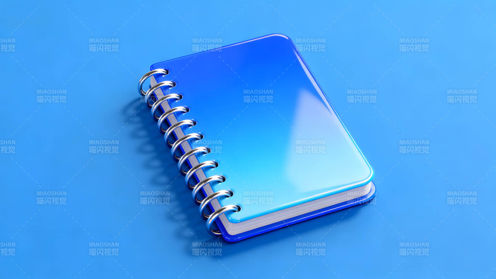蓝色的螺旋笔记本图片