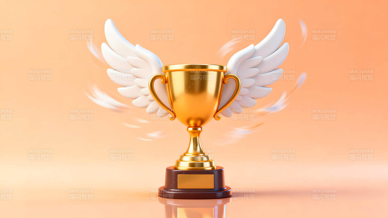 金色奖杯插画胜利的象征-图片