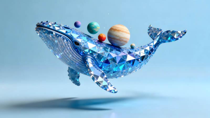 水晶鯨魚與行星宇宙奇觀-圖片