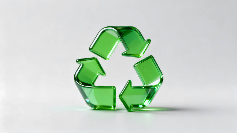 环保回收标志绿色透明效果-图片