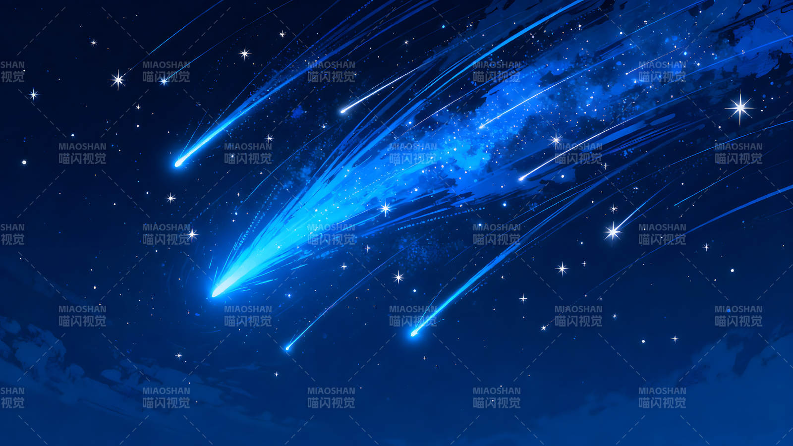 繁星点缀的夜空流星划过-图片